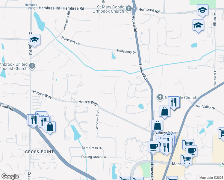 map of restaurants, bars, coffee shops, grocery stores, and more near 405 Page Place in Roswell