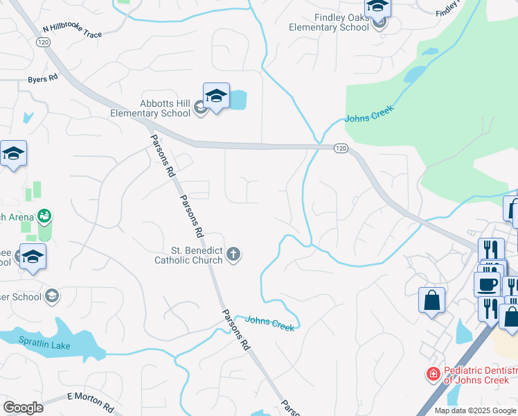 map of restaurants, bars, coffee shops, grocery stores, and more near 11080 Surrey Park Trail in Duluth