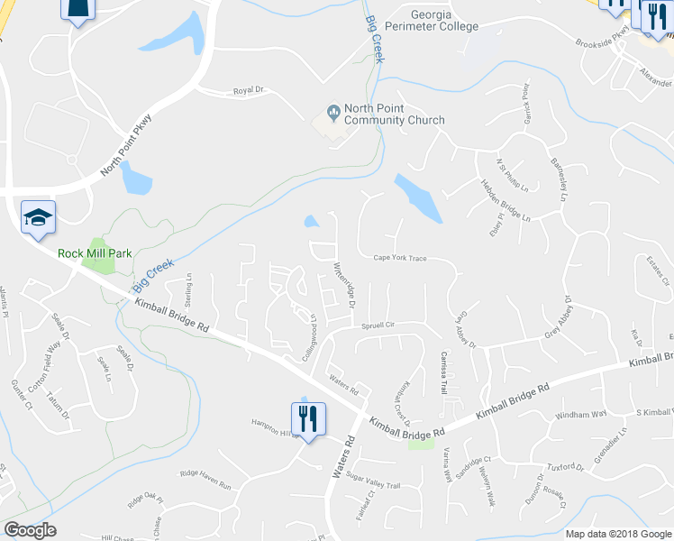 map of restaurants, bars, coffee shops, grocery stores, and more near 10995 Wittenridge Drive in Alpharetta