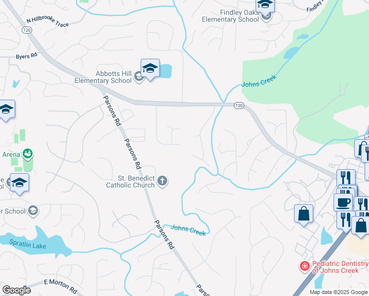 map of restaurants, bars, coffee shops, grocery stores, and more near 11080 Surrey Park Trail in Duluth