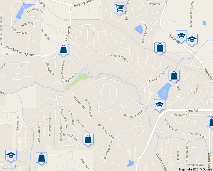 map of restaurants, bars, coffee shops, grocery stores, and more near 3973 Palisades Main in Kennesaw