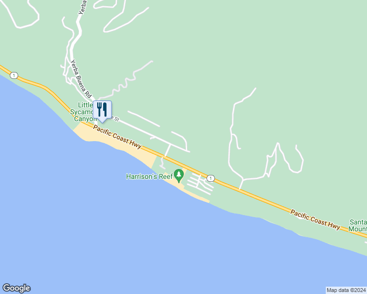 map of restaurants, bars, coffee shops, grocery stores, and more near 11378 Tonga Street in Malibu