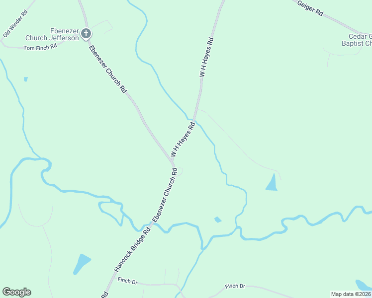 map of restaurants, bars, coffee shops, grocery stores, and more near 2442 West H Hayes Road in Winder