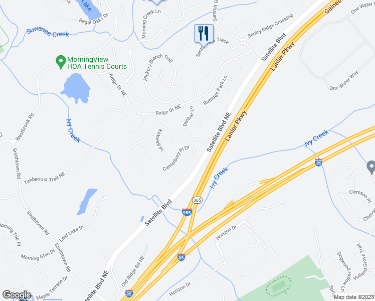 map of restaurants, bars, coffee shops, grocery stores, and more near 457 Canterbury Place Drive in Suwanee