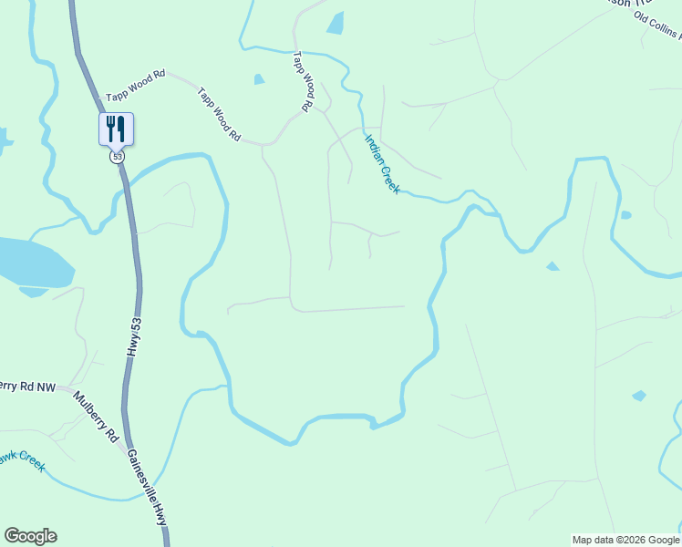 map of restaurants, bars, coffee shops, grocery stores, and more near 571 Durham Drive in Hoschton