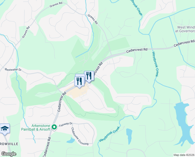 map of restaurants, bars, coffee shops, grocery stores, and more near 40 Nightwind Trace in Acworth