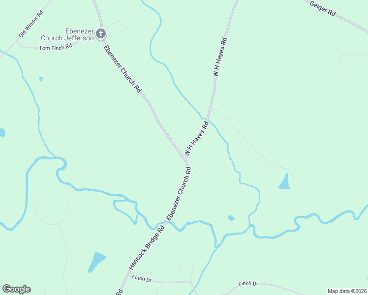 map of restaurants, bars, coffee shops, grocery stores, and more near 2442 West H Hayes Road in Winder