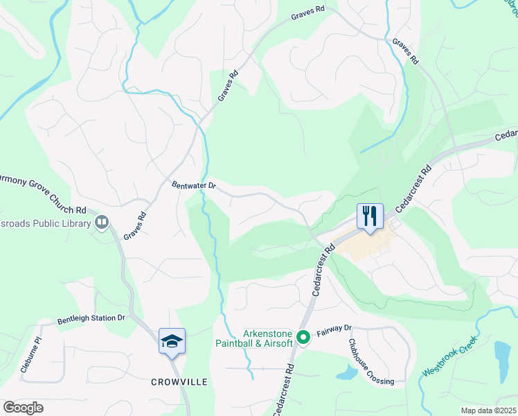 map of restaurants, bars, coffee shops, grocery stores, and more near 92 Timber Creek Lane in Acworth