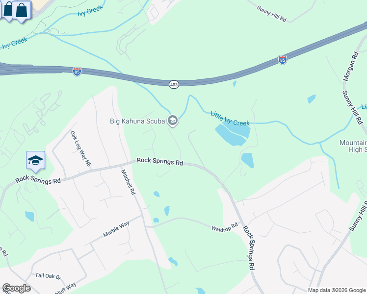 map of restaurants, bars, coffee shops, grocery stores, and more near 2530 Ivy Stone Trail in Buford