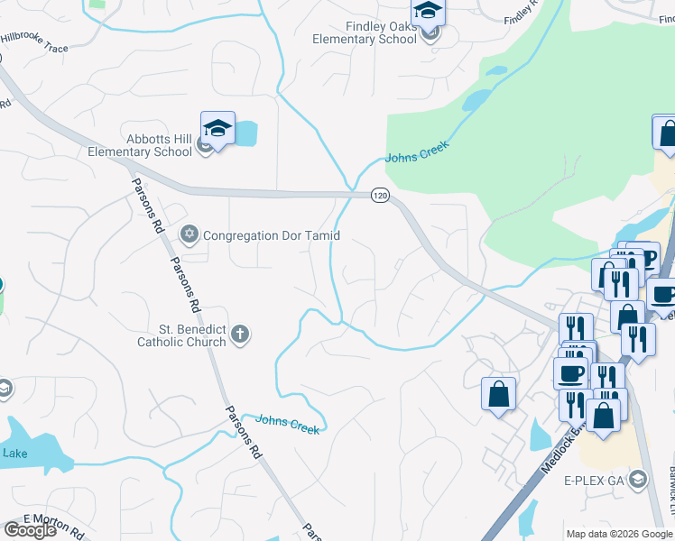 map of restaurants, bars, coffee shops, grocery stores, and more near 580 Coopers Close in Duluth