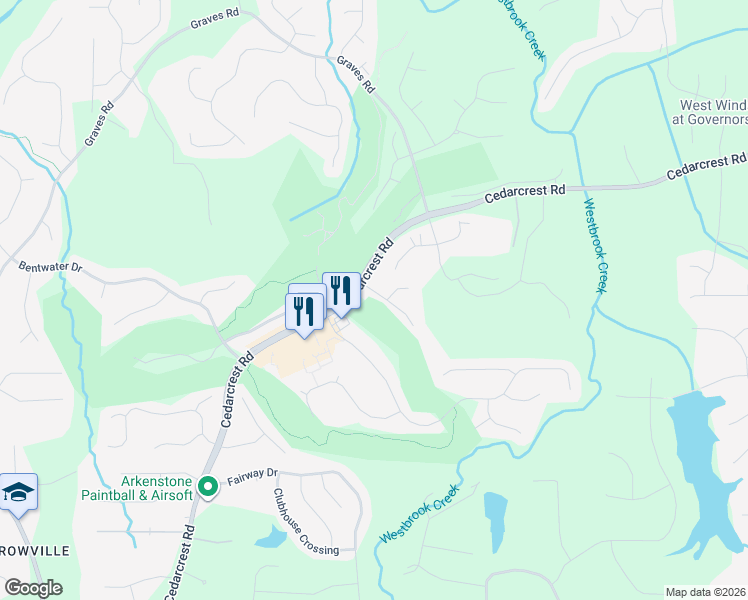 map of restaurants, bars, coffee shops, grocery stores, and more near 40 Nightwind Trace in Acworth