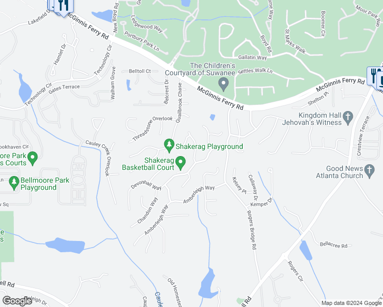 map of restaurants, bars, coffee shops, grocery stores, and more near 220 Saint Devon Crossing in Duluth