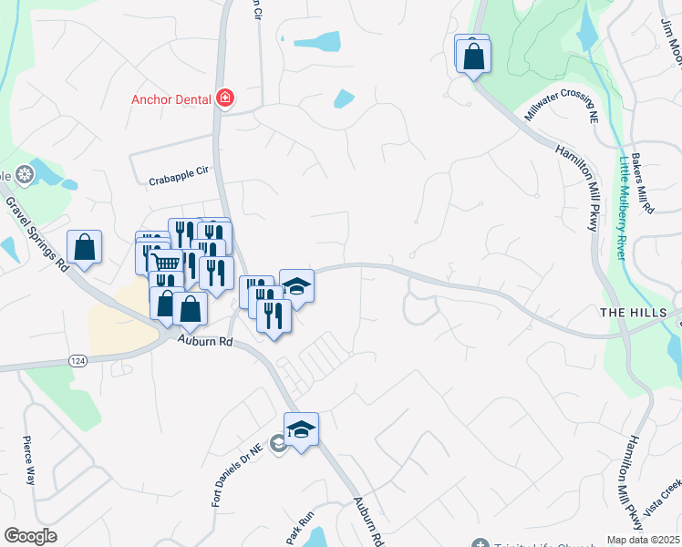 map of restaurants, bars, coffee shops, grocery stores, and more near in Dacula