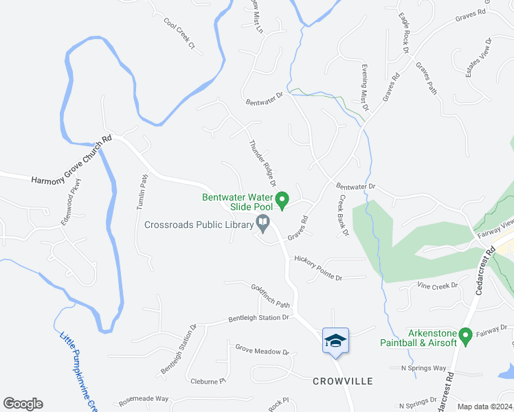 map of restaurants, bars, coffee shops, grocery stores, and more near 233 Hunt Creek Drive in Acworth