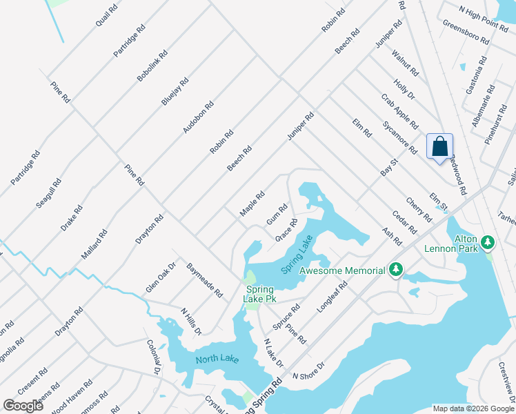 map of restaurants, bars, coffee shops, grocery stores, and more near 1250 Maple Road in Southport