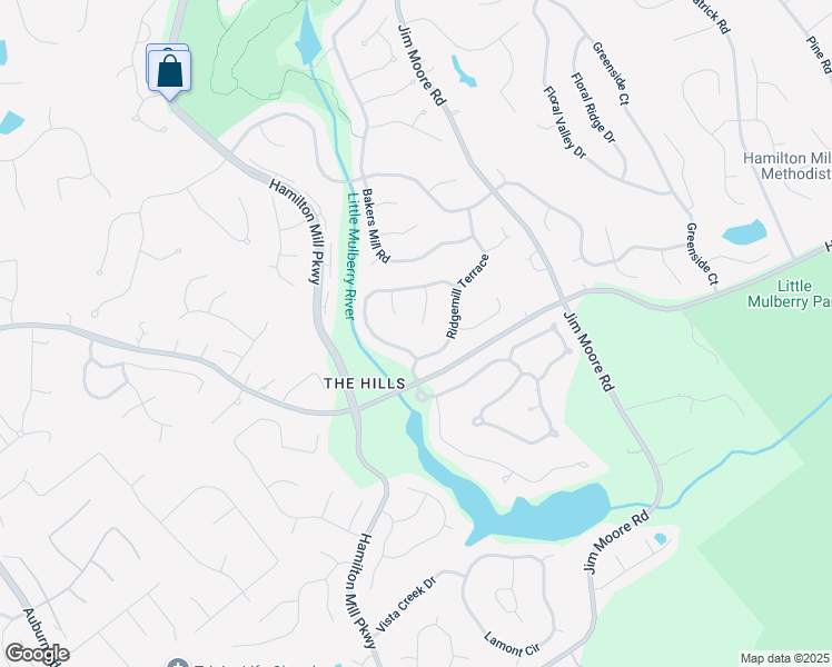 map of restaurants, bars, coffee shops, grocery stores, and more near 1640 Ridgemill Terrace in Dacula
