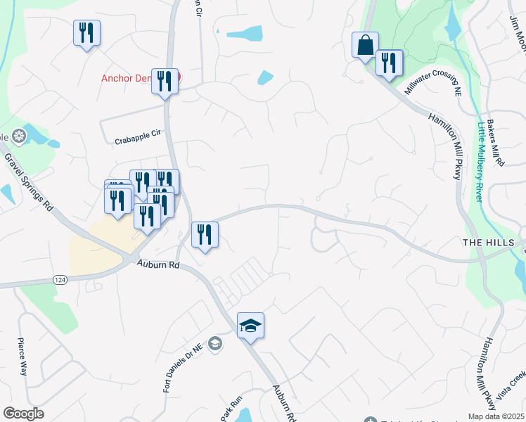 map of restaurants, bars, coffee shops, grocery stores, and more near in Dacula