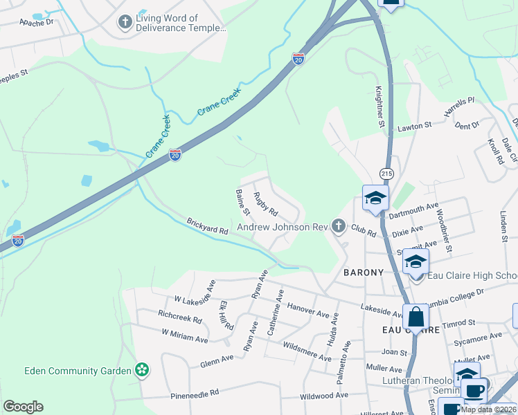 map of restaurants, bars, coffee shops, grocery stores, and more near 4926 Baine Street in Columbia