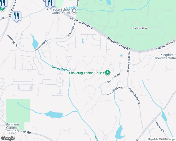 map of restaurants, bars, coffee shops, grocery stores, and more near 11155 Quailbrook Chase in Duluth
