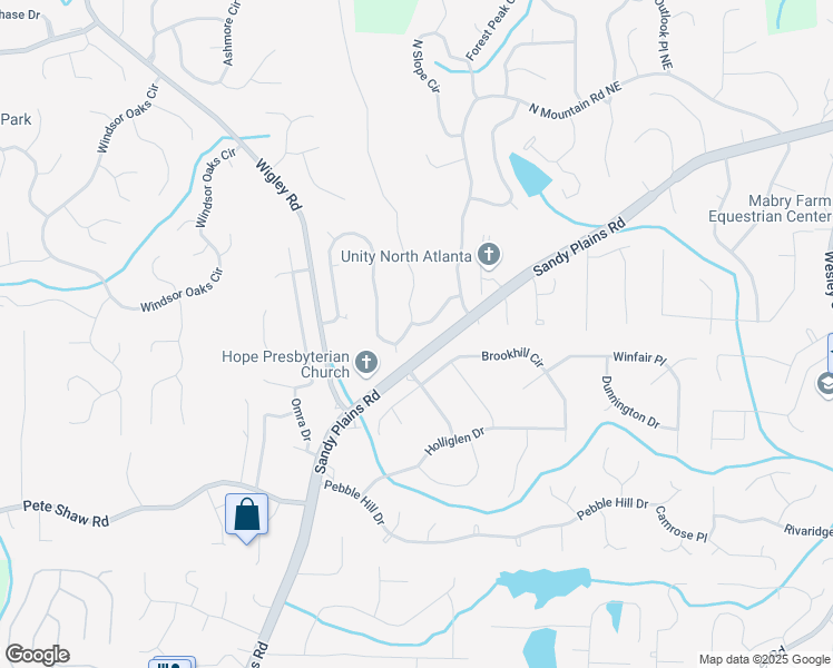 map of restaurants, bars, coffee shops, grocery stores, and more near 3411 Brookhill Circle in Marietta