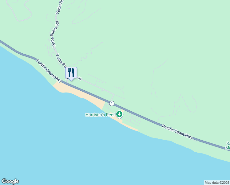 map of restaurants, bars, coffee shops, grocery stores, and more near 11813 Ellice Street in Malibu