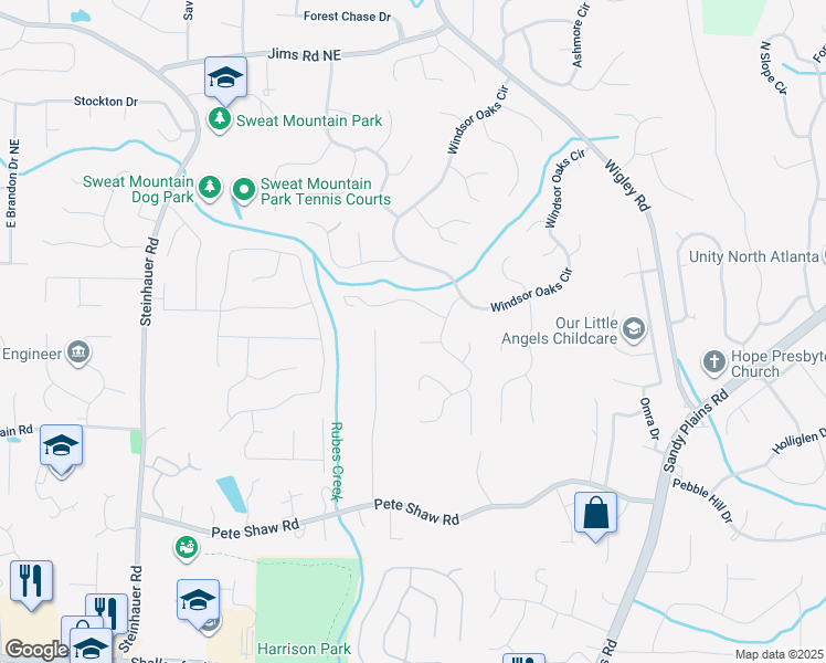 map of restaurants, bars, coffee shops, grocery stores, and more near 2871 Liberty Court in Marietta