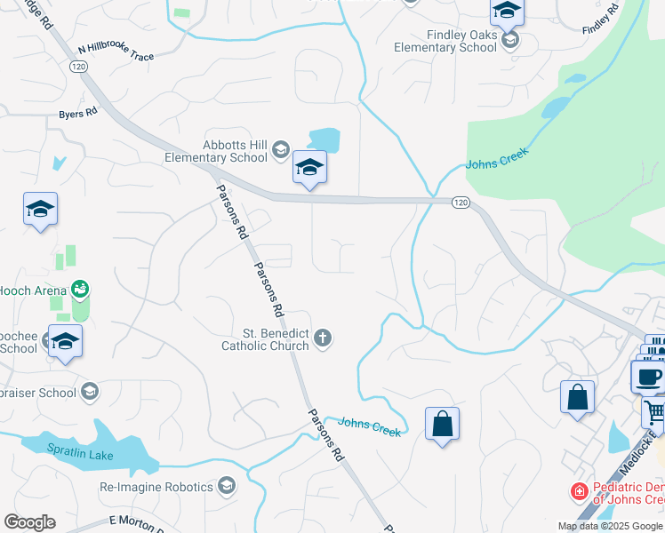 map of restaurants, bars, coffee shops, grocery stores, and more near 11120 Surrey Park Trail in Duluth