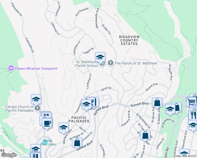 map of restaurants, bars, coffee shops, grocery stores, and more near 959 Chattanooga Avenue in Los Angeles