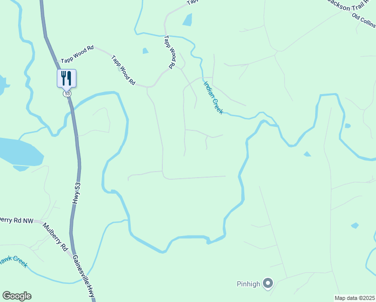 map of restaurants, bars, coffee shops, grocery stores, and more near 465 Races Road in Hoschton