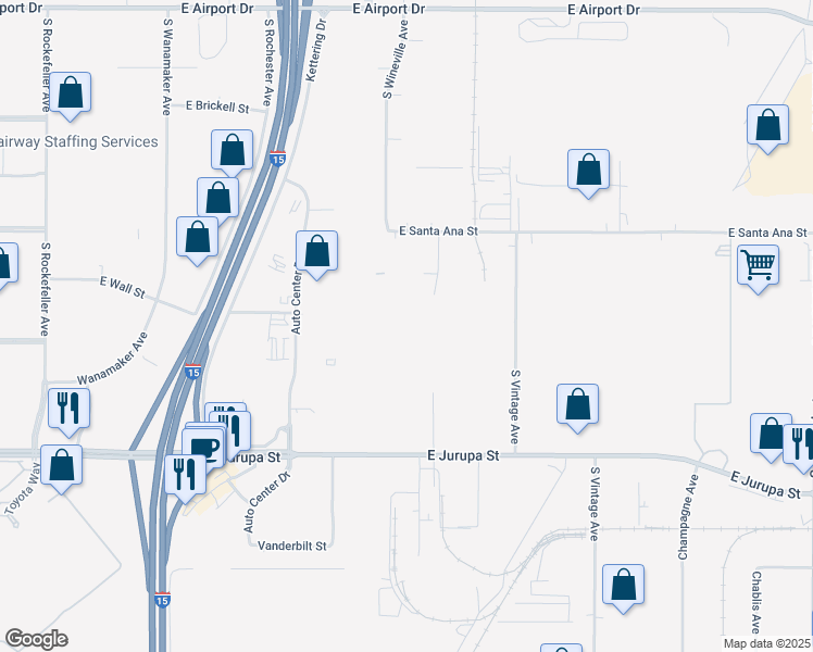 map of restaurants, bars, coffee shops, grocery stores, and more near 1000 Sarah Place in Ontario