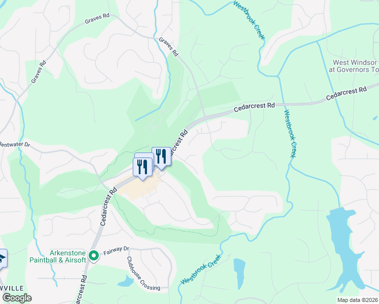 map of restaurants, bars, coffee shops, grocery stores, and more near 138 Cedarcrest Village Court in Acworth