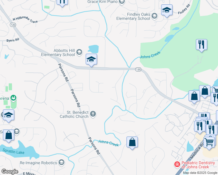 map of restaurants, bars, coffee shops, grocery stores, and more near 330 Winford Place in Duluth