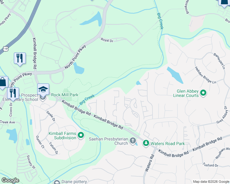 map of restaurants, bars, coffee shops, grocery stores, and more near 315 Snowgoose Court in Alpharetta