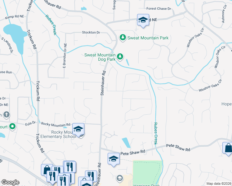 map of restaurants, bars, coffee shops, grocery stores, and more near 2568 North Arbor Trail in Marietta