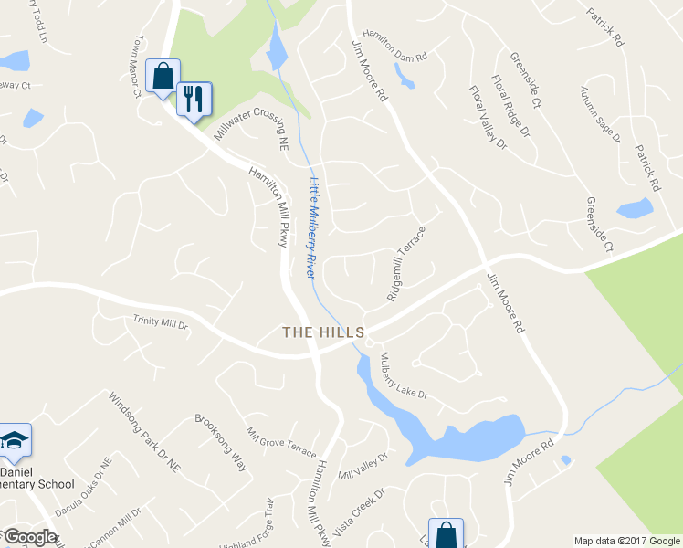 map of restaurants, bars, coffee shops, grocery stores, and more near 1722 Green Farm Circle in Dacula