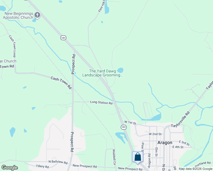 map of restaurants, bars, coffee shops, grocery stores, and more near 3205 Georgia 101 in Aragon