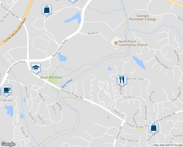 map of restaurants, bars, coffee shops, grocery stores, and more near 315 Snowgoose Court in Alpharetta