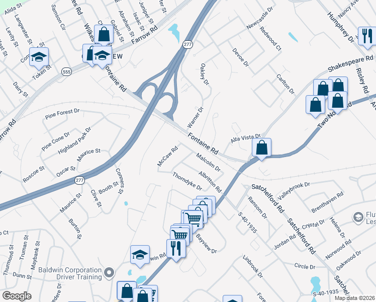 map of restaurants, bars, coffee shops, grocery stores, and more near 1602 Barnhart Road in Columbia