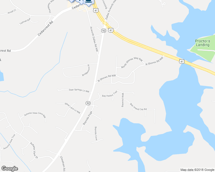map of restaurants, bars, coffee shops, grocery stores, and more near 4093 Falcon Shores Court in Acworth