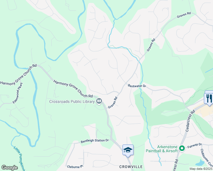 map of restaurants, bars, coffee shops, grocery stores, and more near 62 Thunder Ridge Drive in Acworth