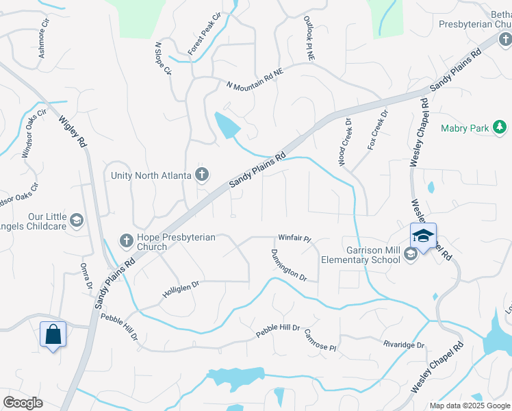 map of restaurants, bars, coffee shops, grocery stores, and more near 4235 Parnell Road in Marietta