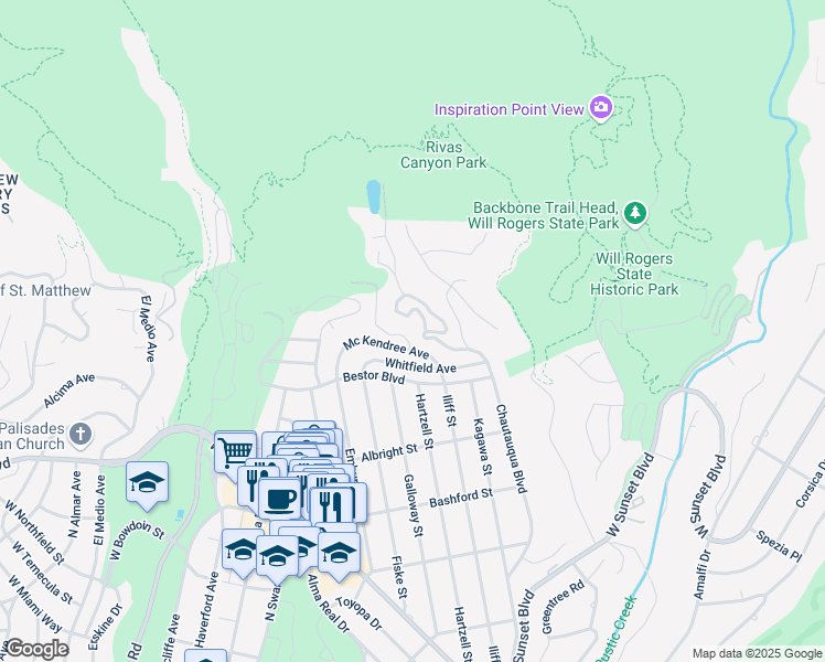 map of restaurants, bars, coffee shops, grocery stores, and more near 1310 Goucher Street in Los Angeles