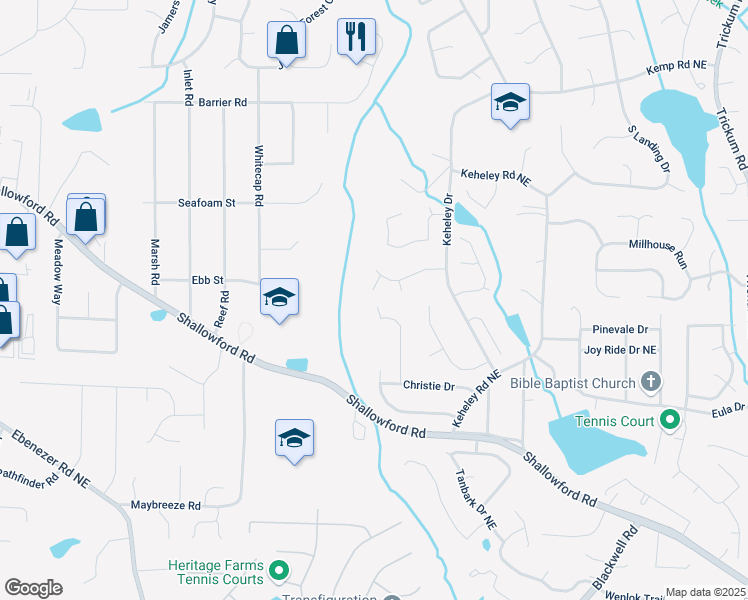 map of restaurants, bars, coffee shops, grocery stores, and more near 4330 Volnay Court in Marietta