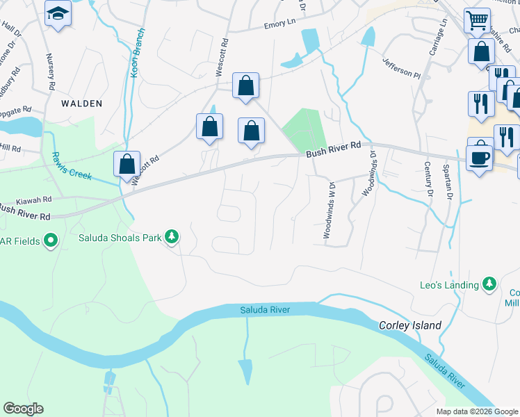 map of restaurants, bars, coffee shops, grocery stores, and more near 234 Hillsborough Street in Columbia
