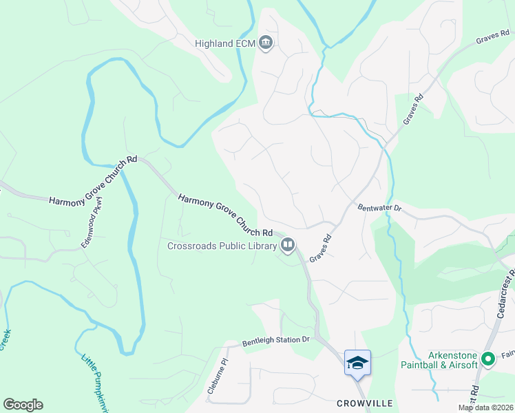 map of restaurants, bars, coffee shops, grocery stores, and more near 321 Hunt Creek Drive in Acworth