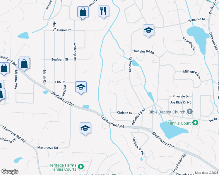 map of restaurants, bars, coffee shops, grocery stores, and more near 4330 Volnay Court in Marietta