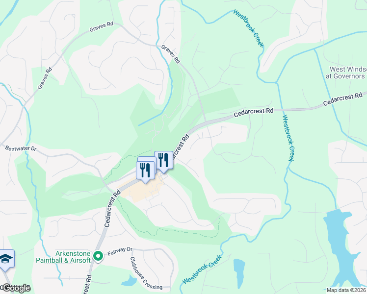 map of restaurants, bars, coffee shops, grocery stores, and more near 138 Cedarcrest Village Court in Acworth