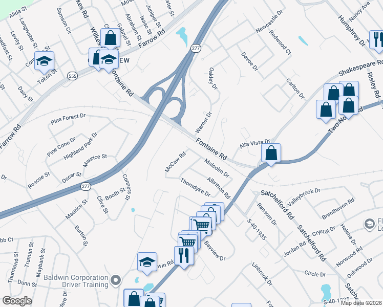 map of restaurants, bars, coffee shops, grocery stores, and more near 1602 Barnhart Road in Columbia