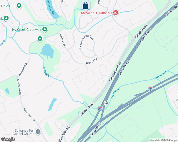 map of restaurants, bars, coffee shops, grocery stores, and more near 3491 Kirkwell Place in Suwanee