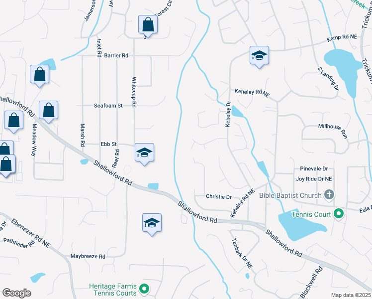 map of restaurants, bars, coffee shops, grocery stores, and more near 4331 Volnay Court in Marietta
